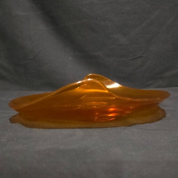 Vtg Viking Glass EPIC Oblong Shallow Bowl Persimmon - Picture 3 of 5